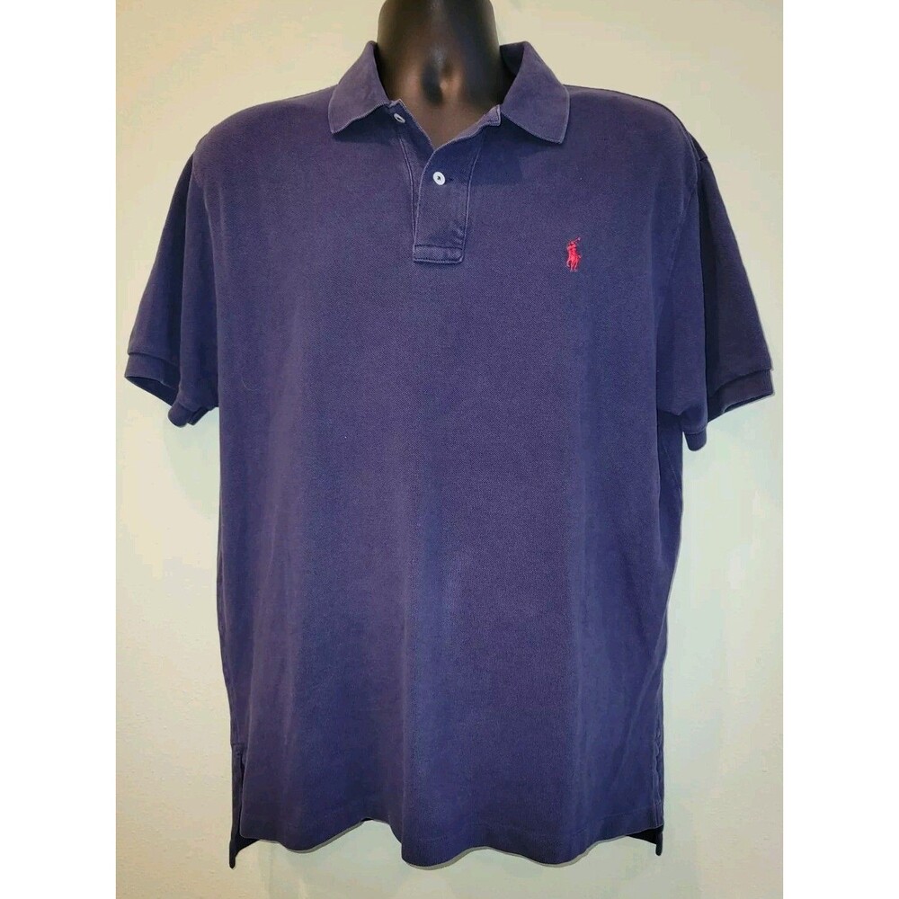 Ralph Lauren Polo Men's Shirt | Large | Blue, Red Pony Preppy Casual Rugby
